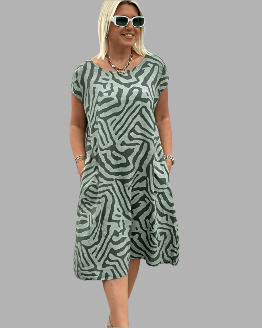 Amara | Summer Dress Collar rond and joli Print