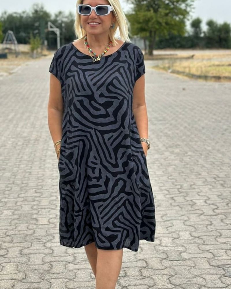 Amara | Summer Dress Collar rond and joli Print