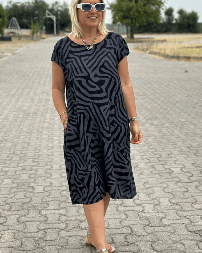 Amara | Summer Dress Collar rond and joli Print