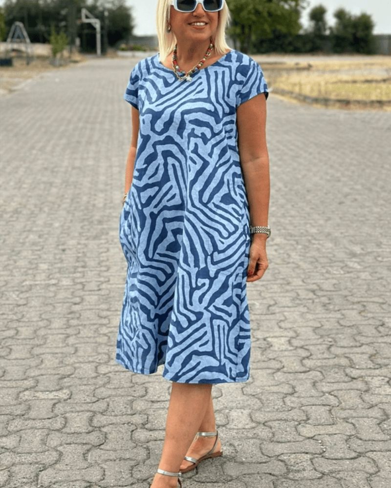 Amara | Summer Dress Collar rond and joli Print