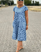 Amara | Summer Dress Collar rond and joli Print