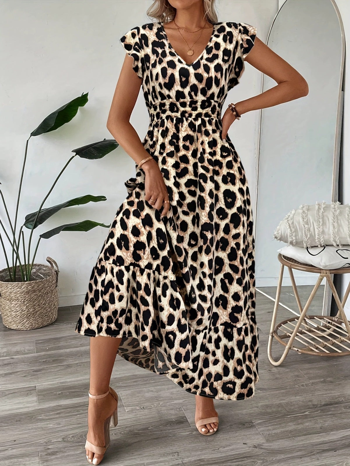 Candela - Dress maxi with Neckline in V
