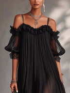 Aurora | Long Chiffon Dress V-Neck