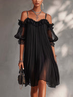 Aurora | Long Chiffon Dress V-Neck