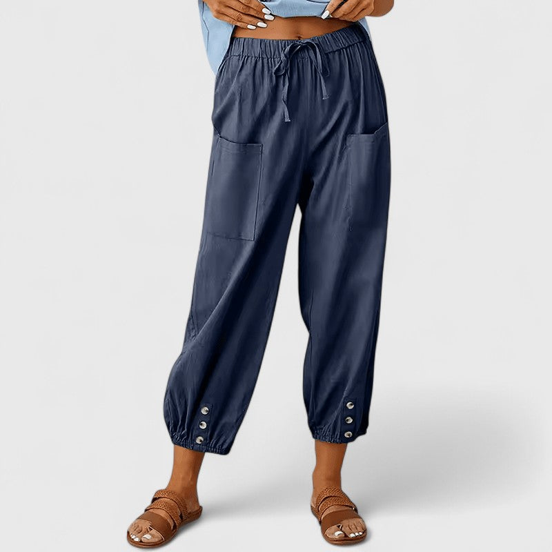 Jolie | Wide-Leg Cotton-Linen Trousers