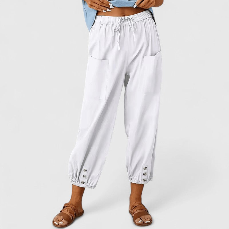 Jolie | Wide-Leg Cotton-Linen Trousers