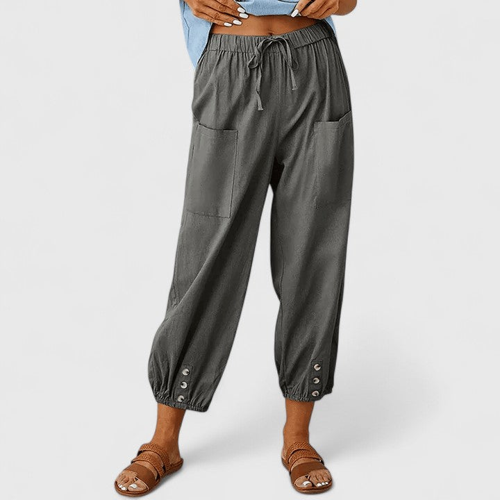 Jolie | Wide-Leg Cotton-Linen Trousers