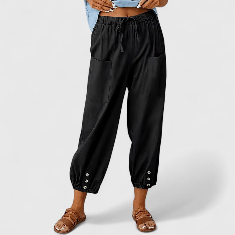 Jolie | Wide-Leg Cotton-Linen Trousers