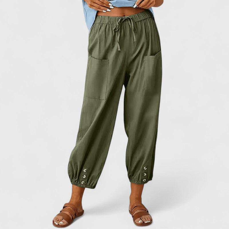 Jolie | Wide-Leg Cotton-Linen Trousers