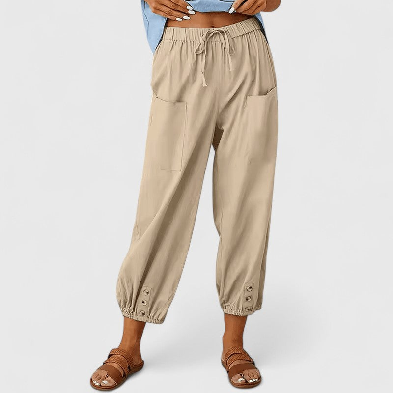 Jolie | Wide-Leg Cotton-Linen Trousers
