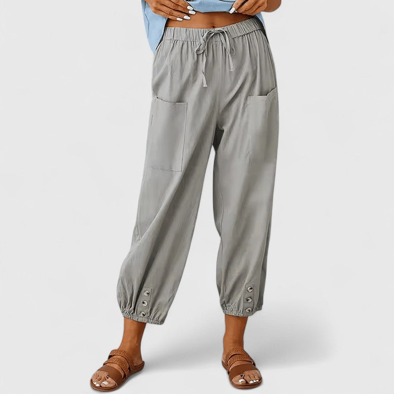 Jolie | Wide-Leg Cotton-Linen Trousers