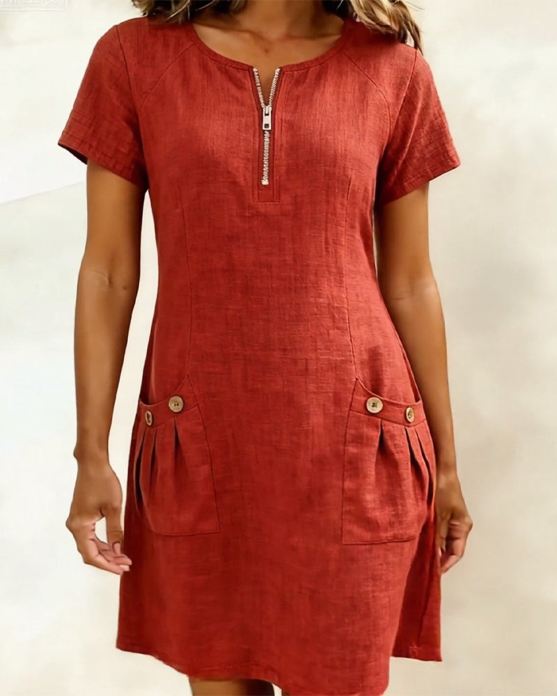Amoura| Dress in Cotton with fermeture éclair