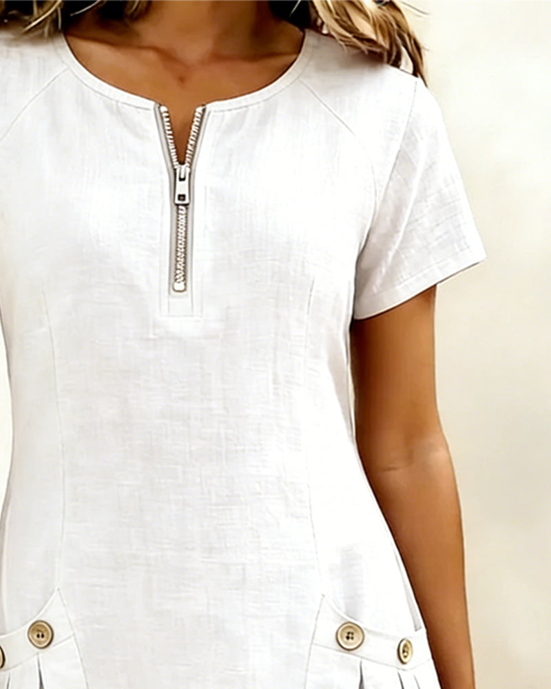 Amoura| Dress in Cotton with fermeture éclair