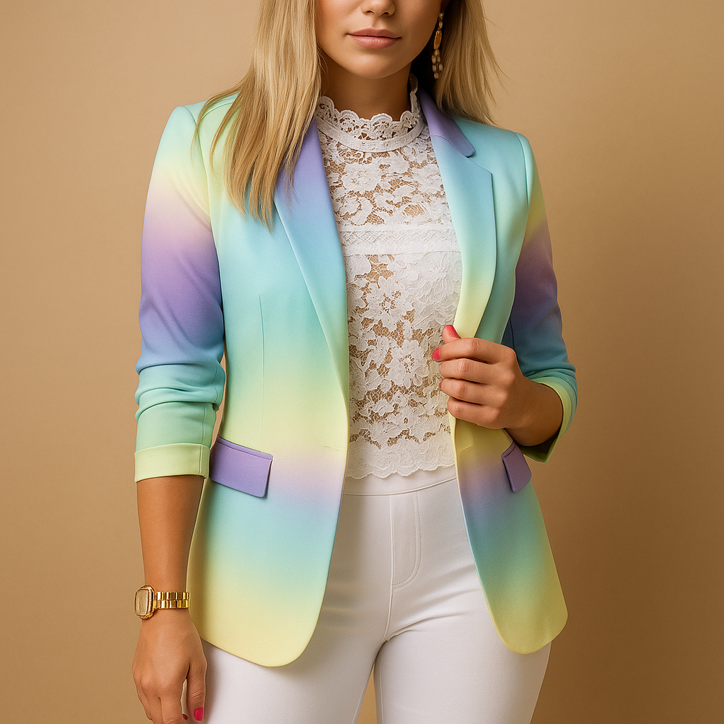 Coast | Blazer Elegant for Women with Print Coloré and Collar Châle