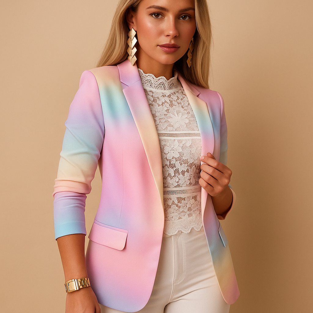 Coast | Blazer Elegant for Women with Print Coloré and Collar Châle