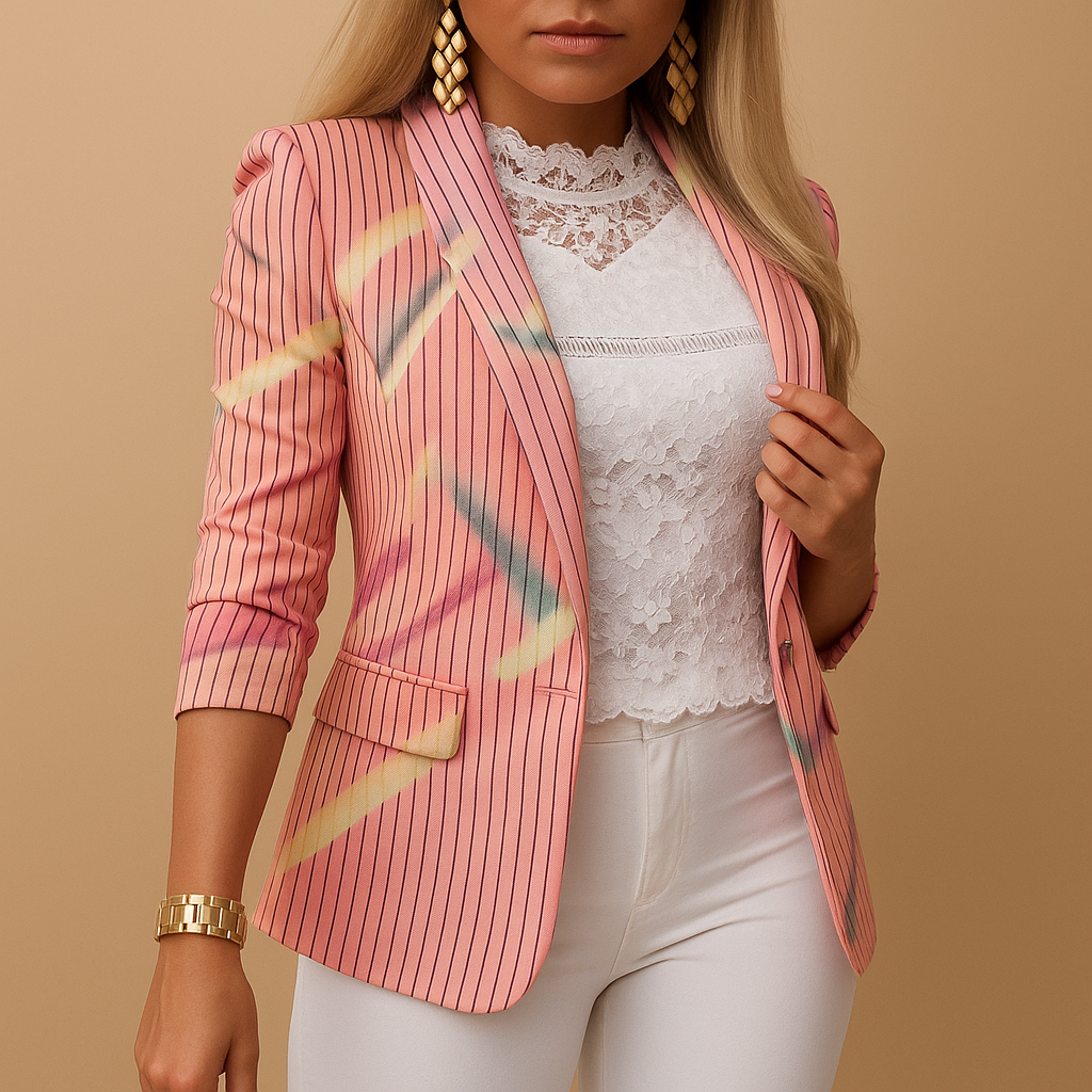Coast | Blazer Elegant for Women with Print Coloré and Collar Châle