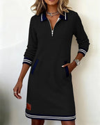 Dress midi in Cotton Timeless Long-Sleeve