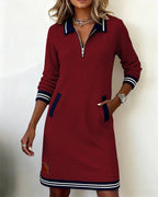 Dress midi in Cotton Timeless Long-Sleeve
