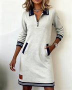 Dress midi in Cotton Timeless Long-Sleeve