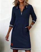 Dress midi in Cotton Timeless Long-Sleeve