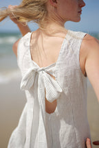 Linen Maxi Summer Bow Dress FLORA
