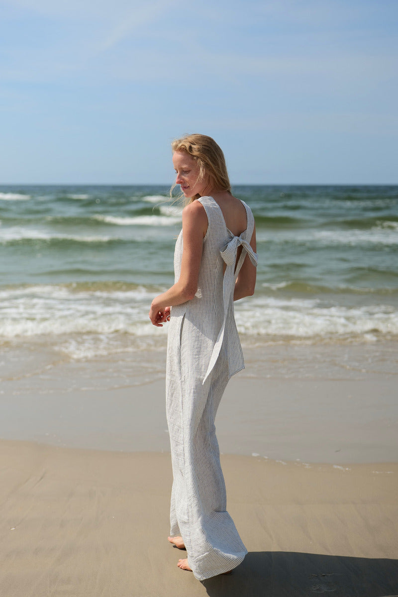 Linen Maxi Summer Bow Dress FLORA