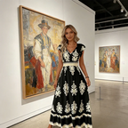 Candela - Dress maxi with Neckline in V