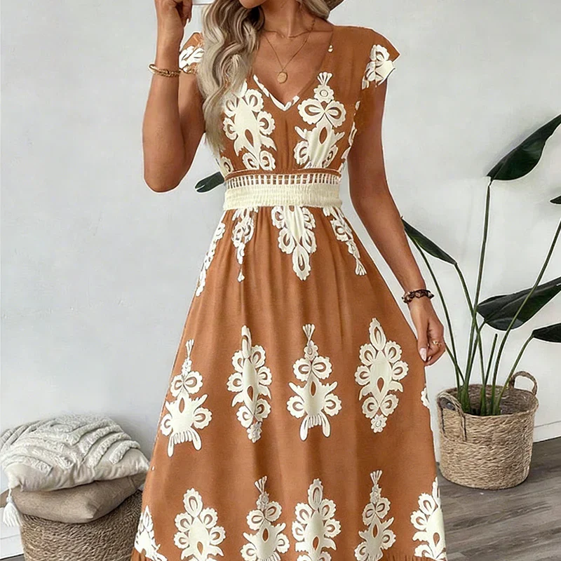 Candela - Dress maxi with Neckline in V