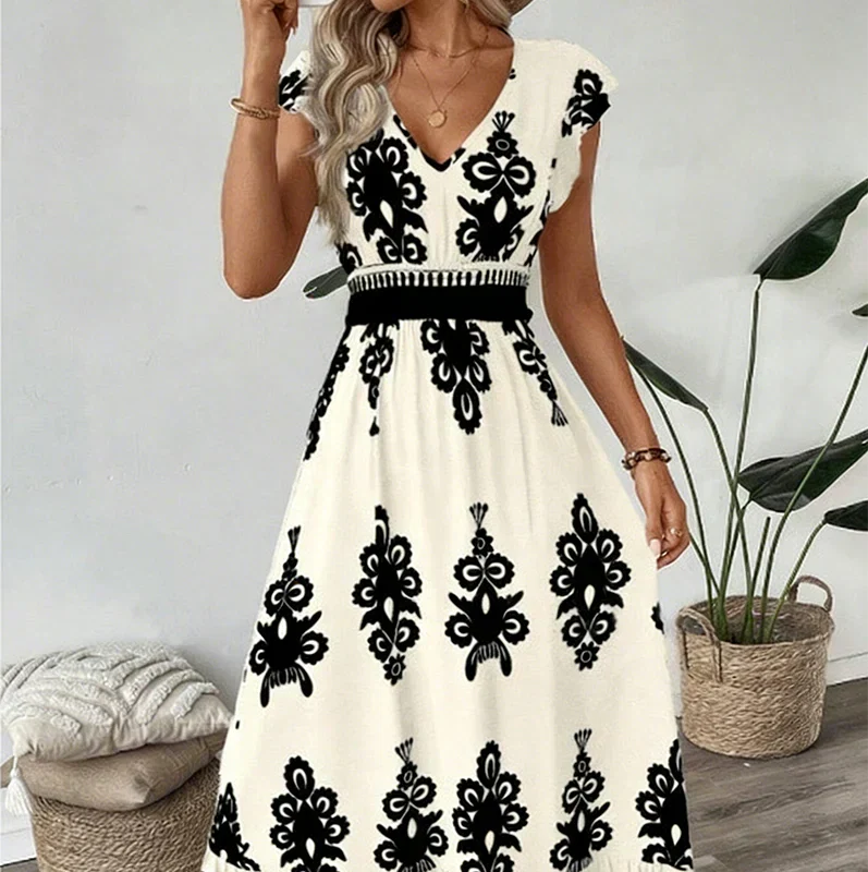 Candela - Dress maxi with Neckline in V