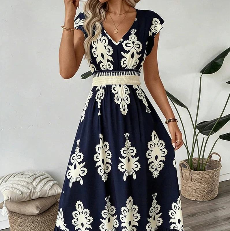 Candela - Dress maxi with Neckline in V