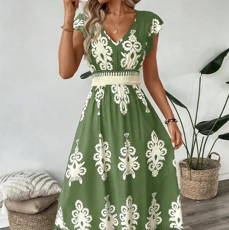 Candela - Dress maxi with Neckline in V